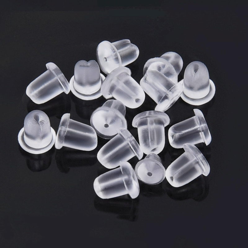 KASBEE Rubber Earring Backs, Soft Clear Backs for Earrings Studs, 500Pcs Safety Earring Backings Clutch Stoppers for Fishhook Earrings - Image 1